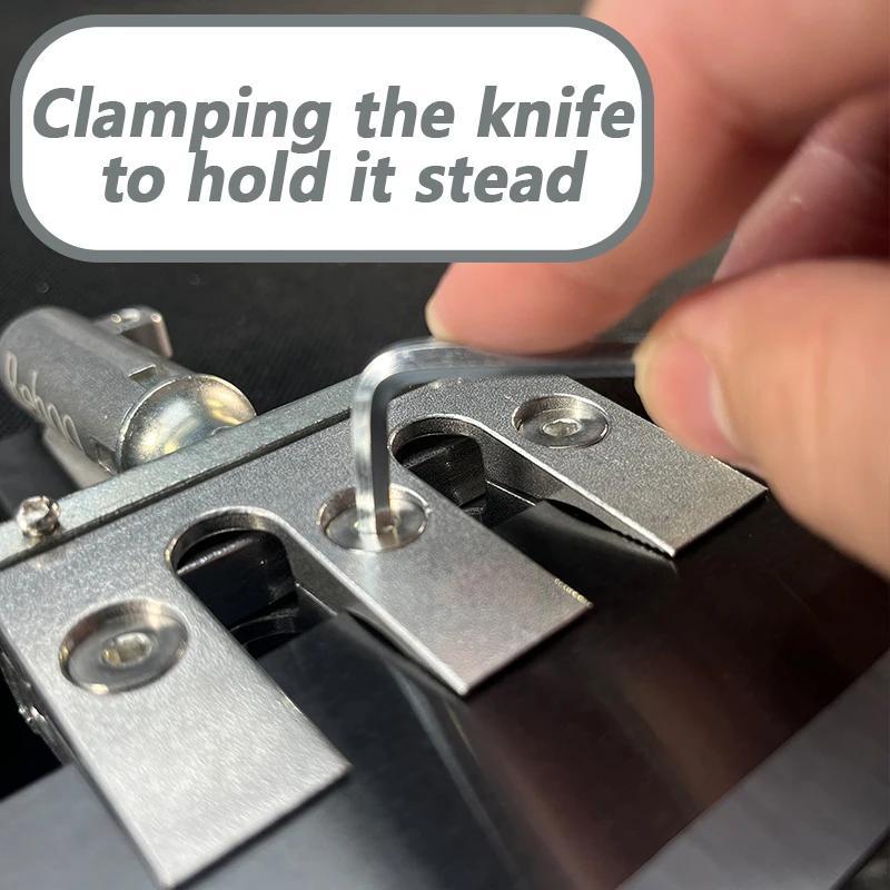 Afilador de cuchillos de ángulo fijo para cuchillos de cocina con pulidor de diamantes y piedra de afilar