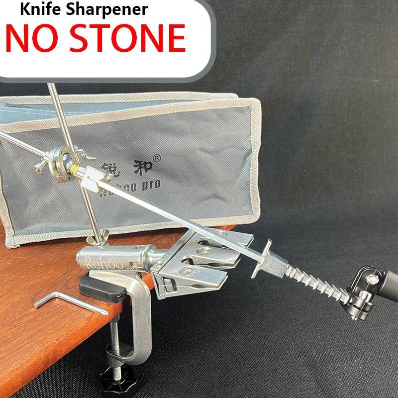 Afilador de cuchillos de ángulo fijo para cuchillos de cocina con pulidor de diamantes y piedra de afilar