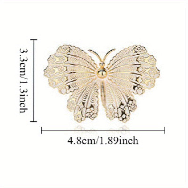 Women’s Butterfly Brooch Pin Rhinestone Alloy Elegant Fashion Accessory for Coats and Sweaters