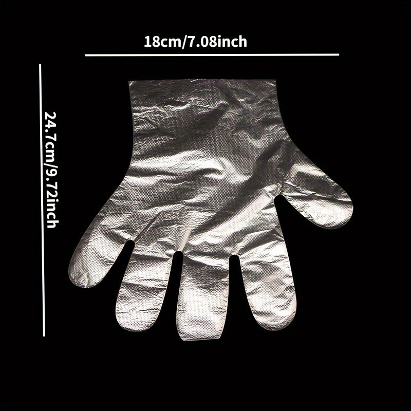 Pack of 100 Clear Disposable Plastic Gloves for Food Prep and Cleaning