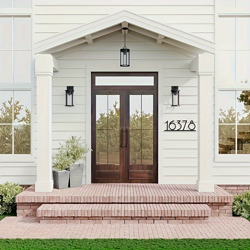 Black Metal House Number Sign 149-87 Wall-Mount Address Plaque Handcrafted Durable