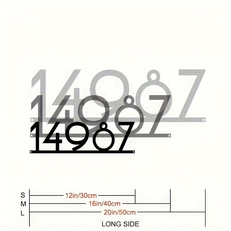 Black Metal House Number Sign 149-87 Wall-Mount Address Plaque Handcrafted Durable