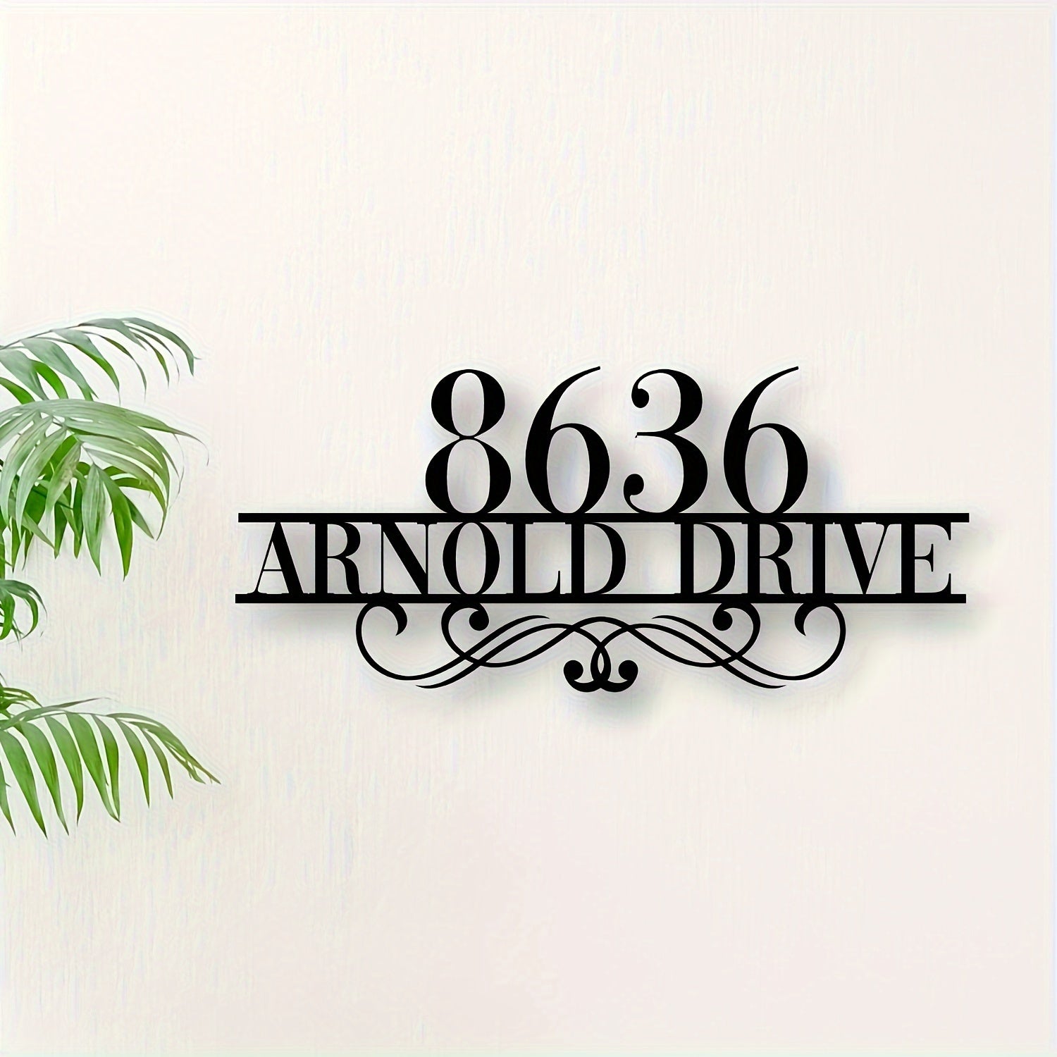Personalized House Number Sign Outdoor Iron Address Plaque Modern Home Decor