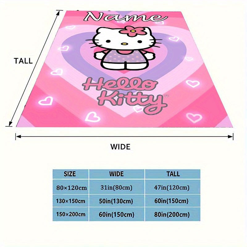 Pink Flannel Blanket for Kids and Adults Customizable with Name Soft Cozy All-Season Bed Sofa Camping