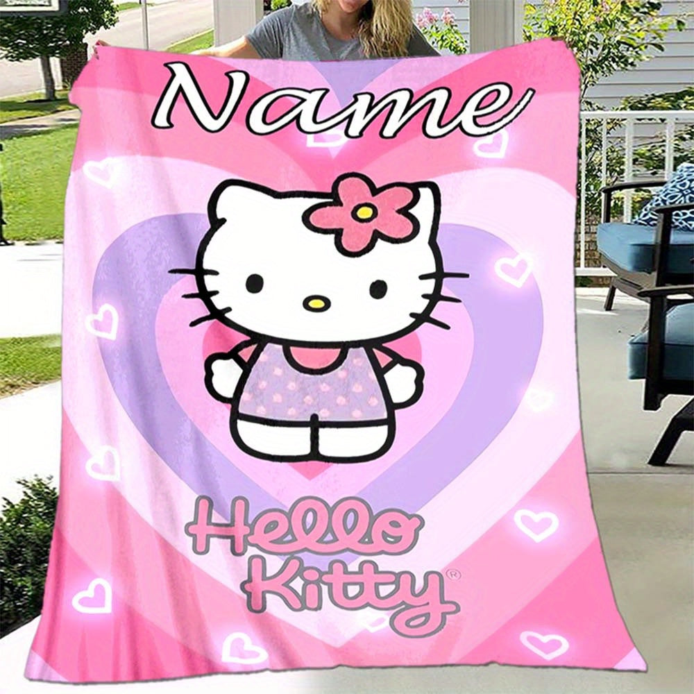 Pink Flannel Blanket for Kids and Adults Customizable with Name Soft Cozy All-Season Bed Sofa Camping