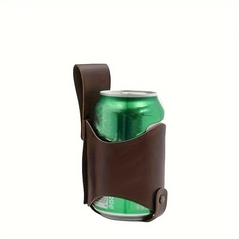 Erkaklar uchun PU charmidan tayyorlangan pivo holster kamar, sozlanadigan bel bo'yi uchun konteynerlar va shishalar uchun
