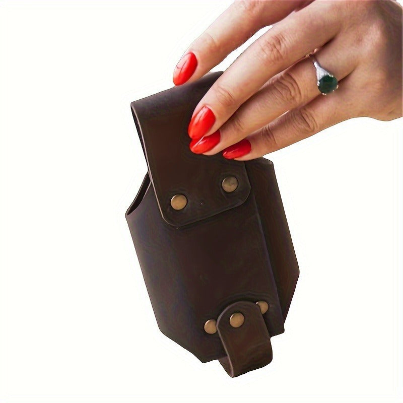 Erkaklar uchun PU charmidan tayyorlangan pivo holster kamar, sozlanadigan bel bo'yi uchun konteynerlar va shishalar uchun