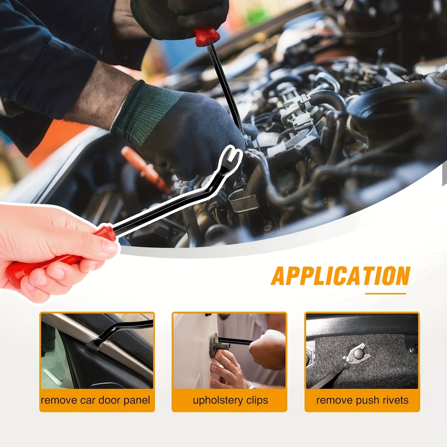 105-Piece Auto Fasteners Kit with Removal Tools for Car Door Panel and Trim Repair