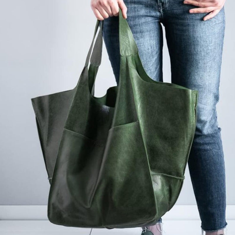 Women's Retro Style Shoulder Bag PU Solid Color Spacious Crossbody Bag Black Green Light Brown Dark Brown