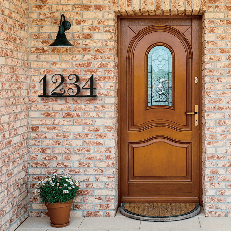 Shaxsiylashtirilgan Temir Manzil Plaketi - Vintage Metall Uy Raqami Belgisi. Uyga ko'chish va To'y sovg'alari uchun mukammal! Qora rangda tashqi devorga o'rnatiladigan san'at.