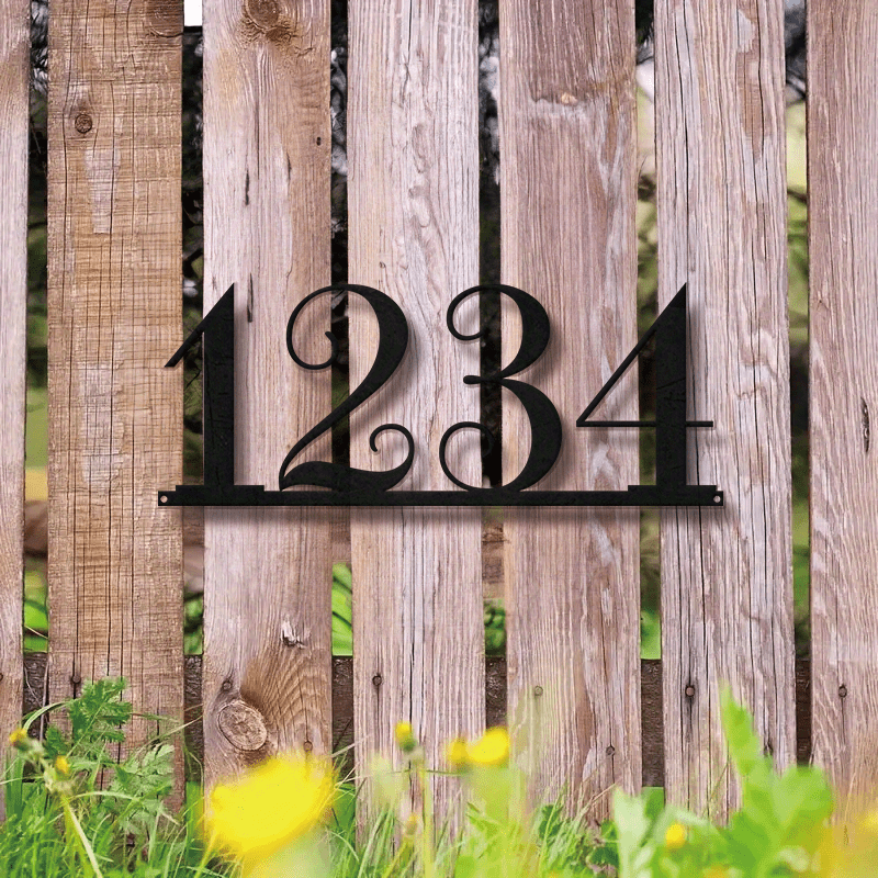 Shaxsiylashtirilgan Temir Manzil Plaketi - Vintage Metall Uy Raqami Belgisi. Uyga ko'chish va To'y sovg'alari uchun mukammal! Qora rangda tashqi devorga o'rnatiladigan san'at.