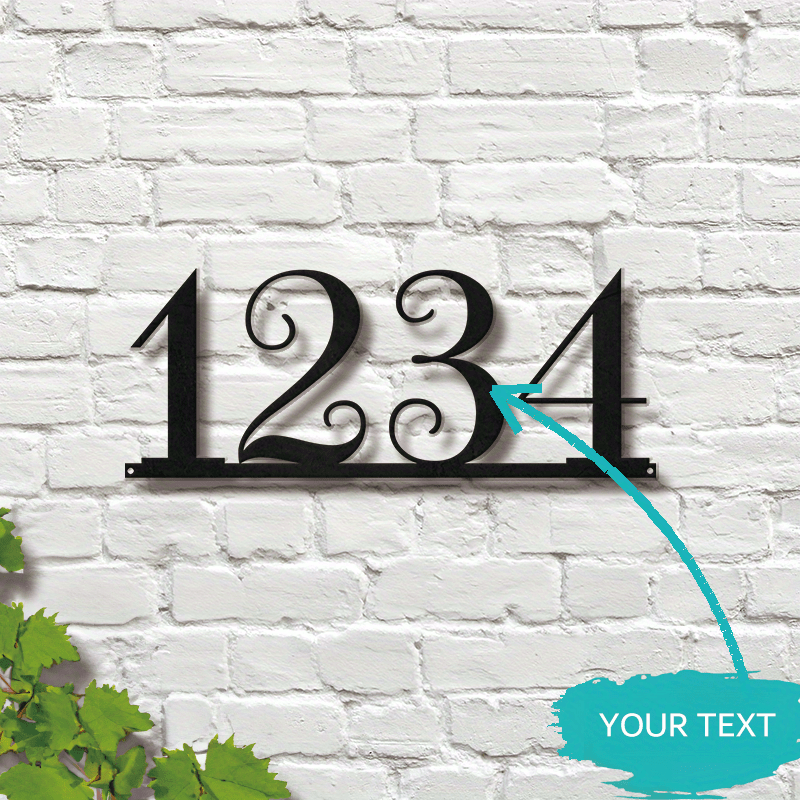 Shaxsiylashtirilgan Temir Manzil Plaketi - Vintage Metall Uy Raqami Belgisi. Uyga ko'chish va To'y sovg'alari uchun mukammal! Qora rangda tashqi devorga o'rnatiladigan san'at.