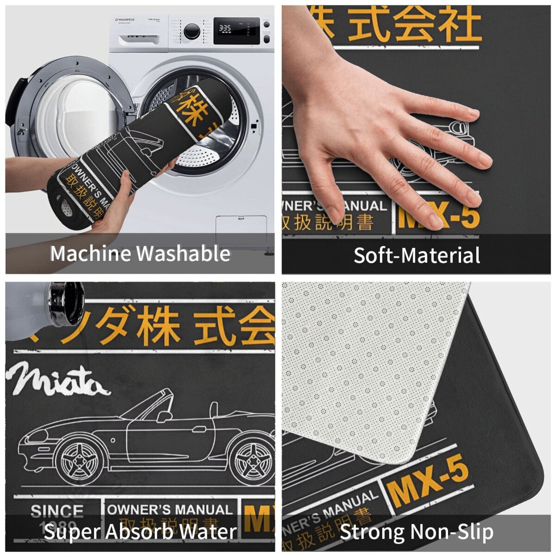 MX-5 Miata Yotoq Xonasi Gilami: Har qanday xona uchun zamonaviy uy bezak gilami