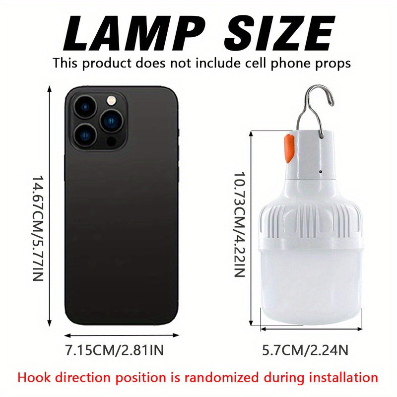 4-to'plam LED sayohat chiroqlari, qayta tiklanadigan USB chodir chiroqlari, tashqi favqulodda holatlar uchun, tog' chang'isi