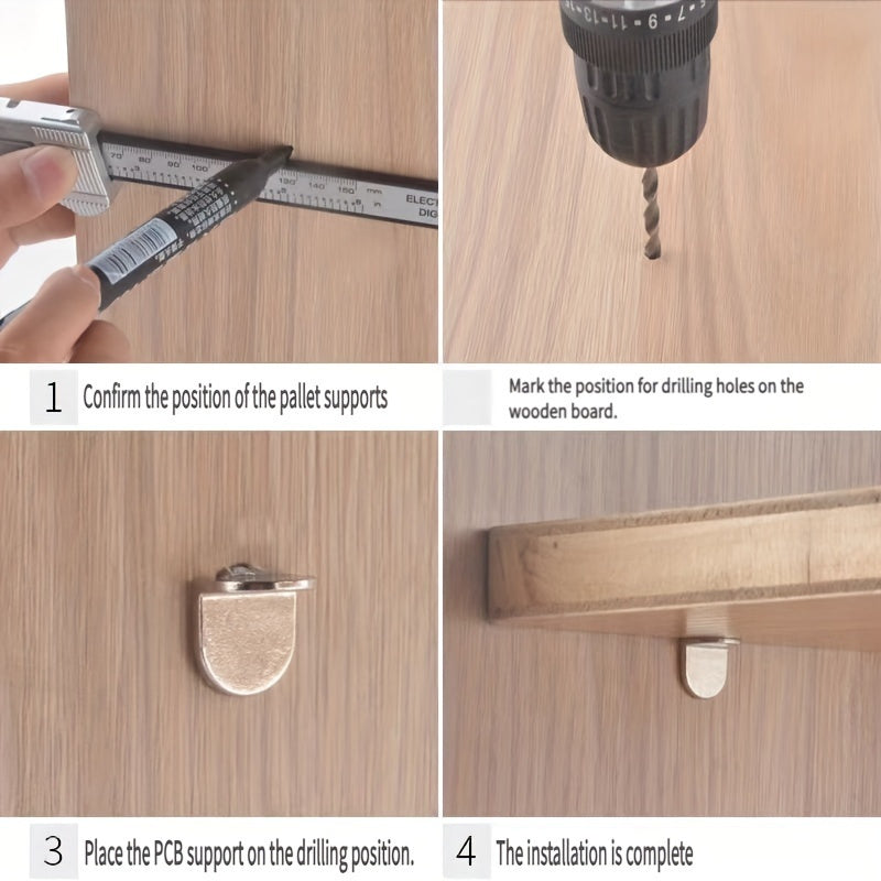 Pasadores de soporte en forma de L de metal, de 5 mm, para armarios, estanterías y armarios