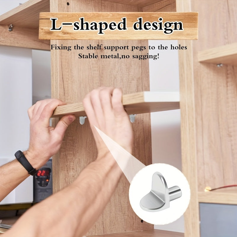 Pasadores de soporte en forma de L de metal, de 5 mm, para armarios, estanterías y armarios