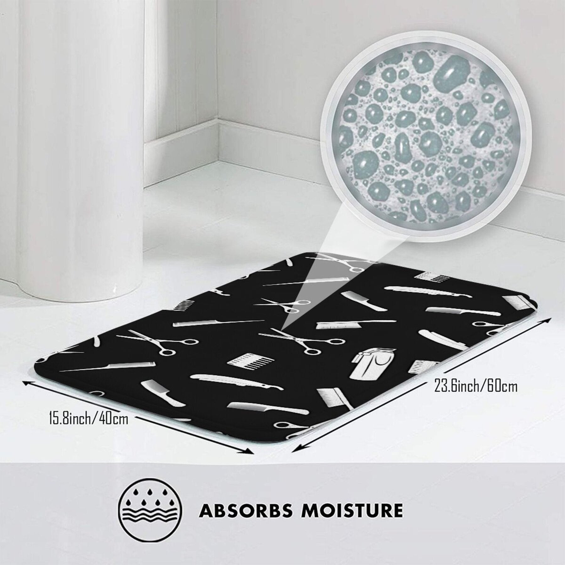 Barbershop-ilhomlangan kirish qismi uchun polyester mato, mashina yuviladigan, kirish dekoratsiyasi