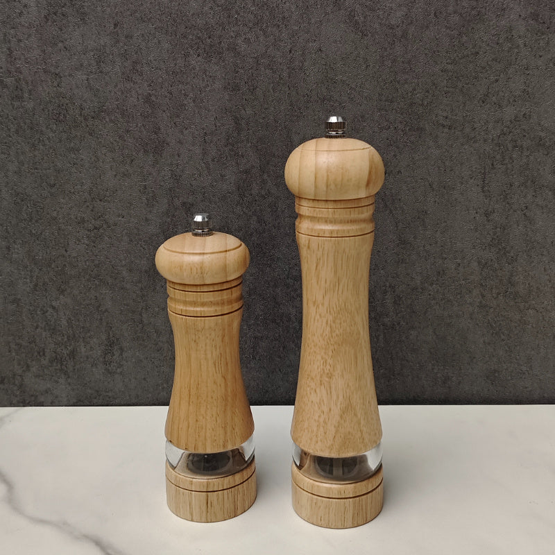 Versatile Wooden Salt and Pepper Grinders Set for Kitchen Use