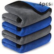 4-Pack Microfiber Car Towels Polishing Washing Drying Lint-Free Absorbent