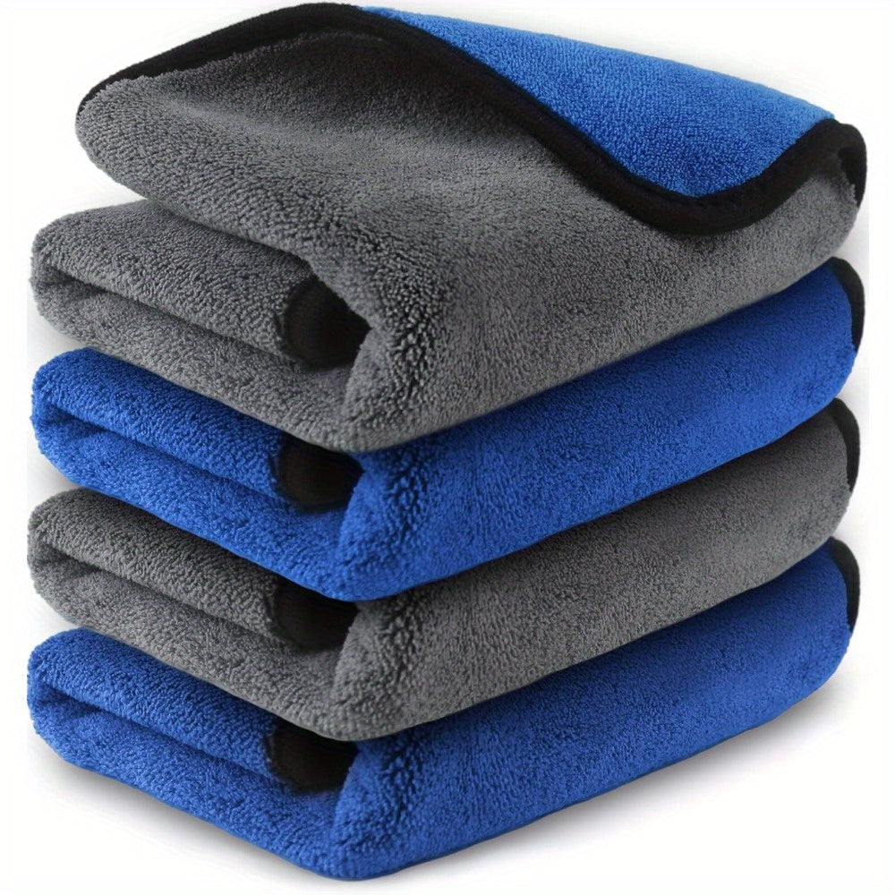 4-Pack Microfiber Car Towels Polishing Washing Drying Lint-Free Absorbent