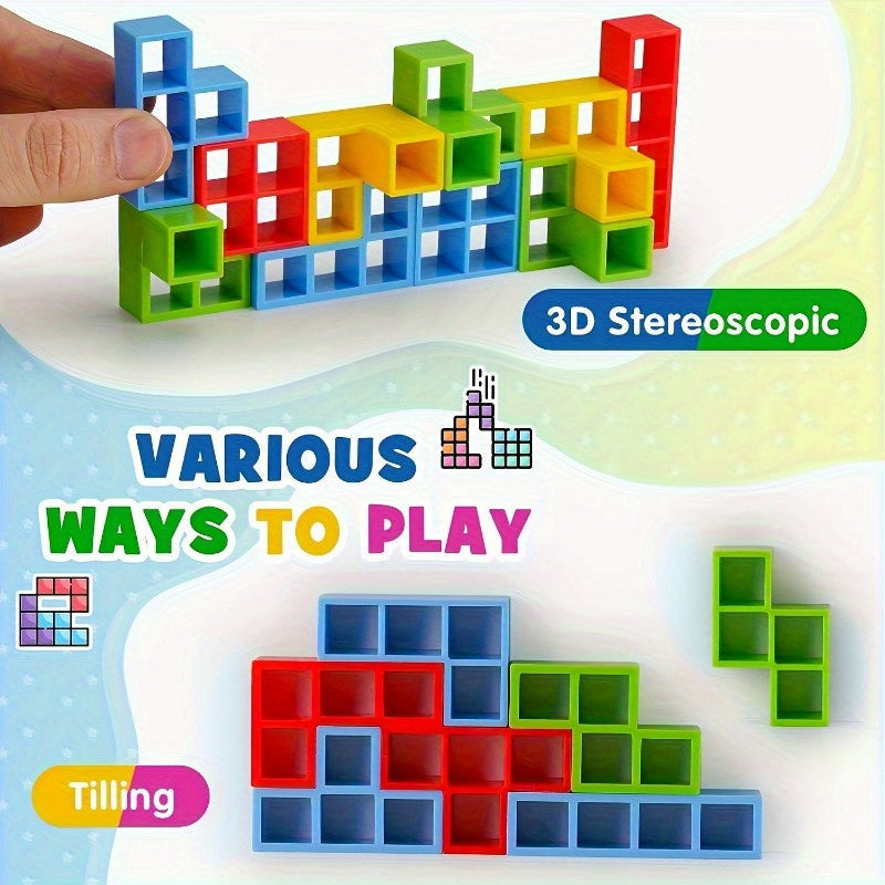 Building Blocks Game for Kids, Colorful Toy Set for Family and Party Fun
