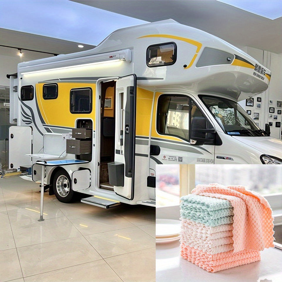 10 Pack Kitchen Cleaning Cloths Durable Absorbent Stain and Grease Removal