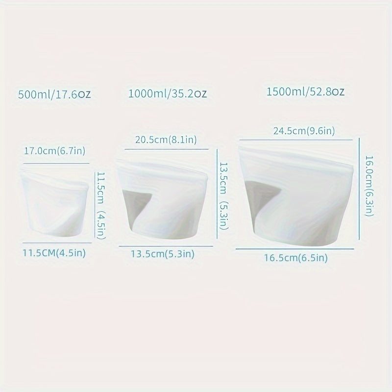 Silikon oziq-ovqat saqlash sumkalari, BPA dan xoli - mikroto'lqinli pechda, idish-tovoq yuvish mashinasida va muzlatgichda ishlatish uchun xavfsiz - oziq-ovqatni saqlash va oshxonangizni tartibga solish uchun ideal