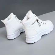 Women's Winter Boots High-Top Faux Fur Lined Casual Solid White