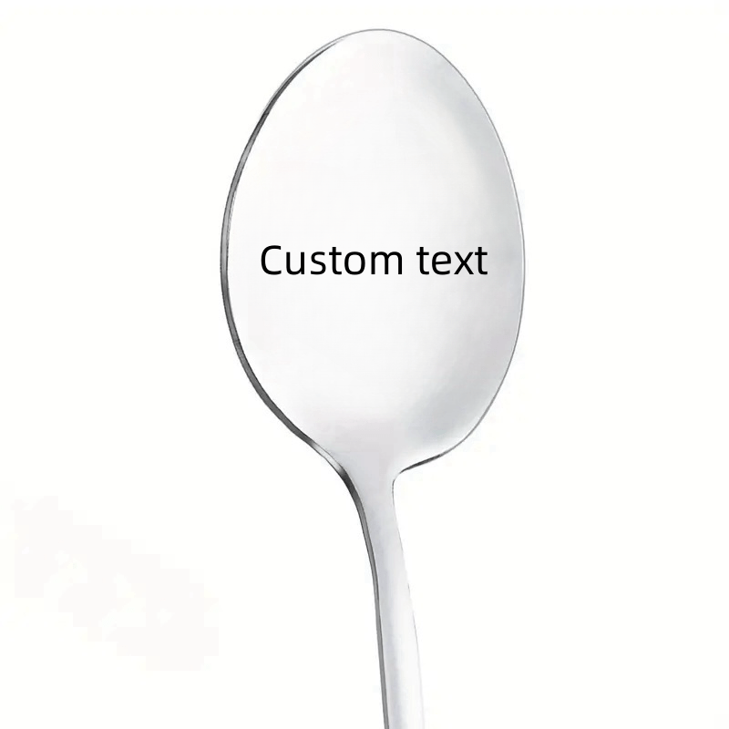 Personalized Stainless Steel Spoon Set for Couples, Holiday Gift, Tableware