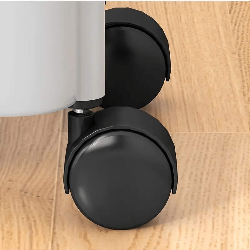 White Plastic 2-Tier Rolling Utility Cart with Hooks for Office Dorm Bathroom