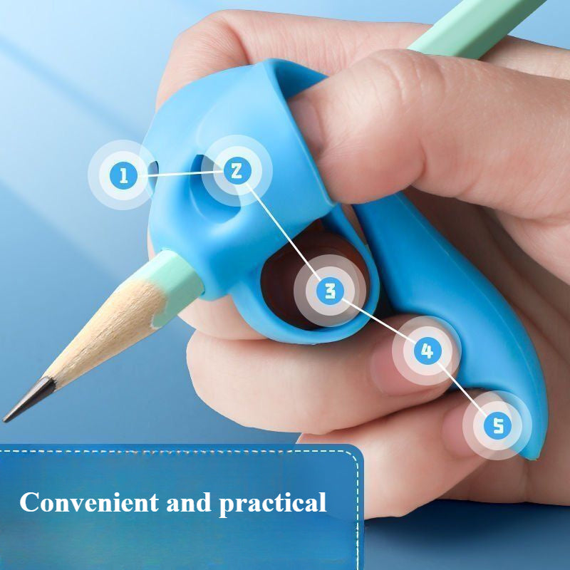 Besh dona silikon qalam ushlagichlari, yozish odatlarini rivojlantirish uchun ergonomik uchburchakli dizayn, kundalik foydalanish uchun yengil ofis jihozlari.