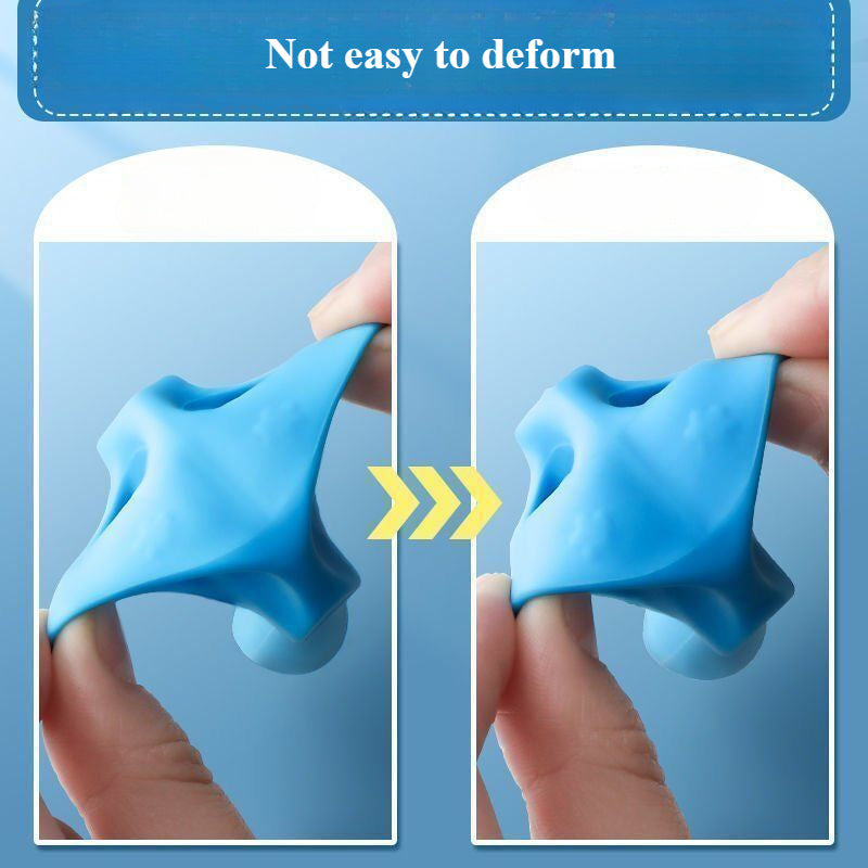 Besh dona silikon qalam ushlagichlari, yozish odatlarini rivojlantirish uchun ergonomik uchburchakli dizayn, kundalik foydalanish uchun yengil ofis jihozlari.