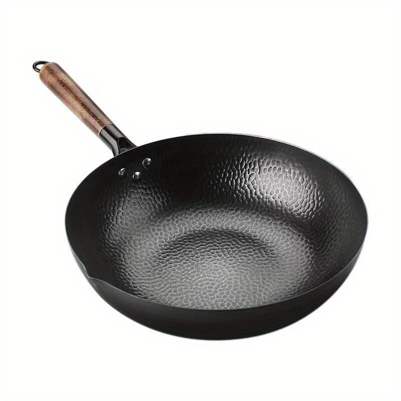 Cast Iron Wok 32cm for Induction Electric Gas Stoves Versatile Kitchenware