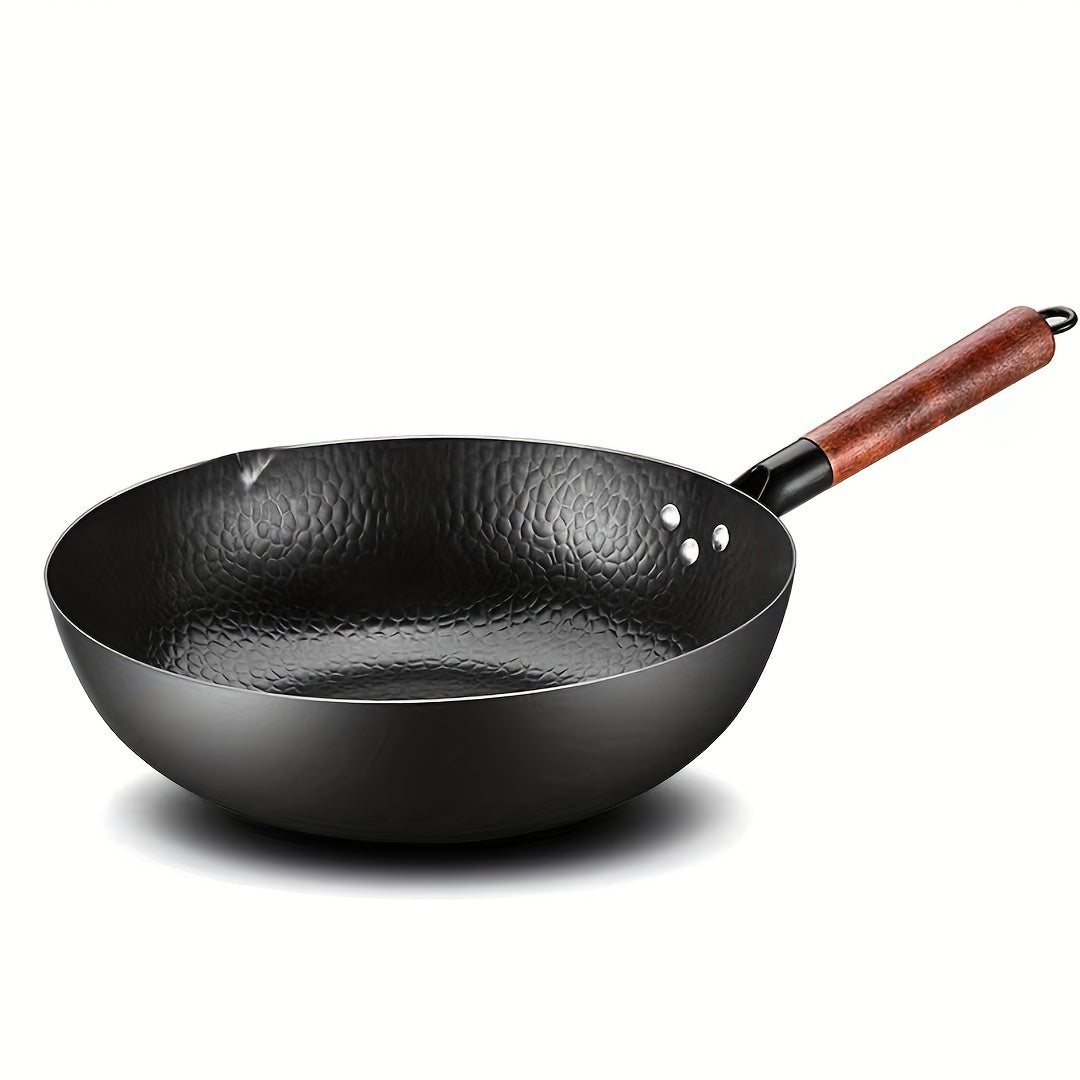 Cast Iron Wok 32cm for Induction Electric Gas Stoves Versatile Kitchenware