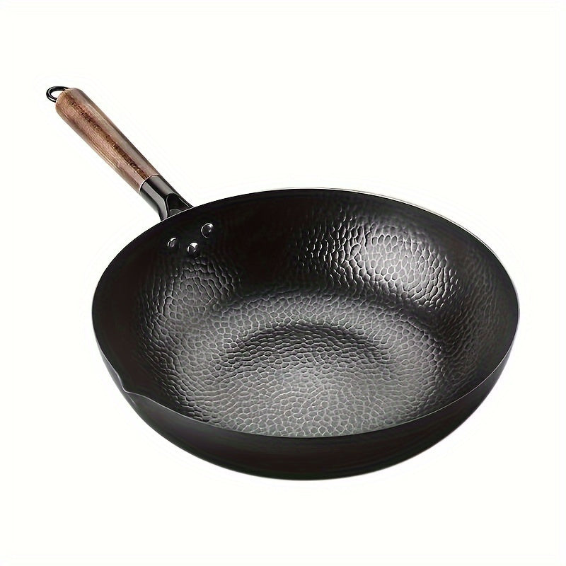 Cast Iron Wok 32cm for Induction Electric Gas Stoves Versatile Kitchenware