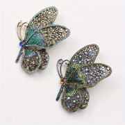 Elegant Alloy Butterfly Brooch with Rhinestones Insect-Shaped Jewelry Accessory