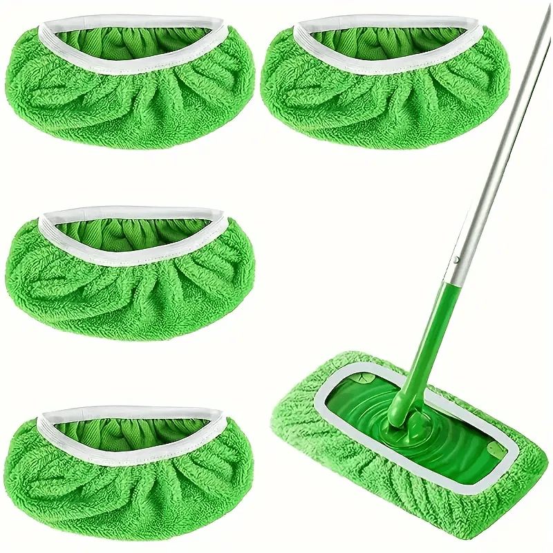 4 Reusable Mop Replacement Pads Flat Floor Cloth Washable Durable
