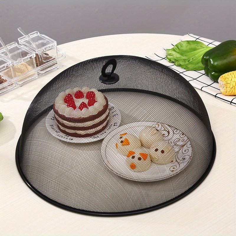 Ichki va tashqi stol uchun mo'ljallangan zanglamas po'latdan yasalgan mesh oziq-ovqat qopqog'i, oshxona saqlash va tashkil etish uchun ideal. Shuningdek, u idish konteynerlari va boshqa oshxona aksessuarlarining qopqog'i sifatida ham ishlatilishi mumkin.