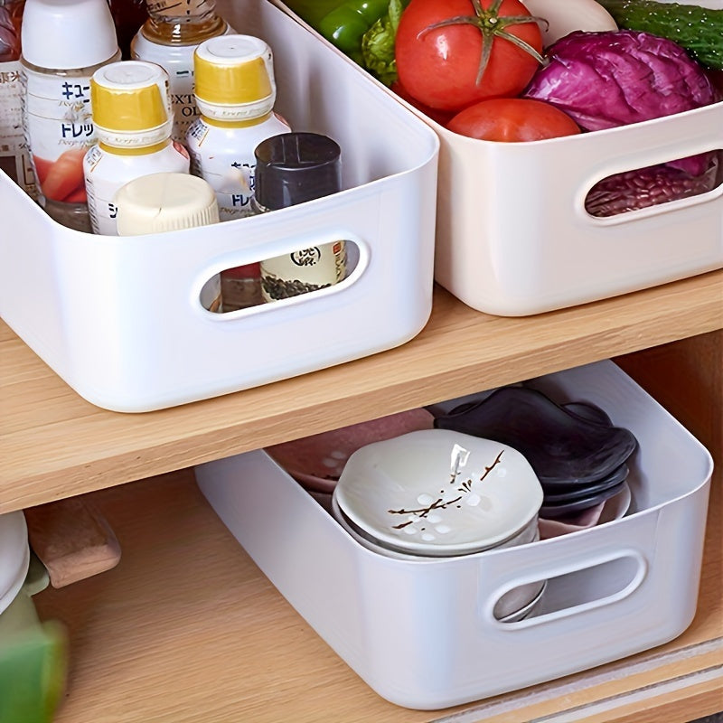 Juego de cajas de almacenamiento rectangulares blancas para llaves, cosméticos y artículos de cocina, 5 piezas