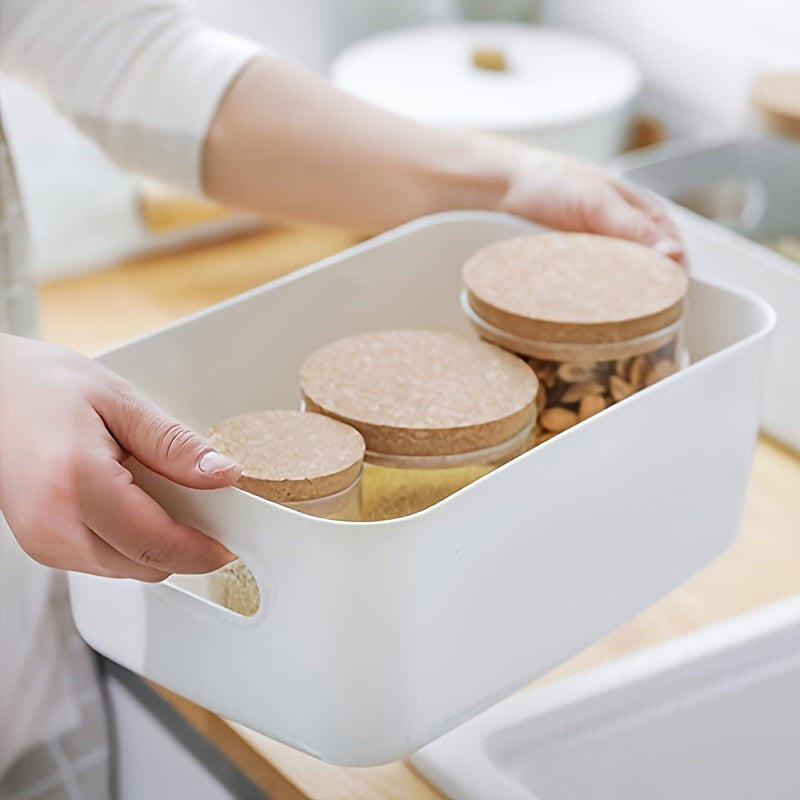 Juego de cajas de almacenamiento rectangulares blancas para llaves, cosméticos y artículos de cocina, 5 piezas