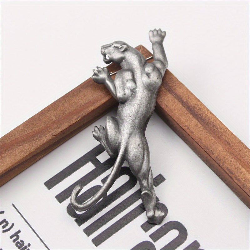 Leopard Print Vintage Style Brooch Pin Handcrafted Jewelry for Clothing and Backpacks