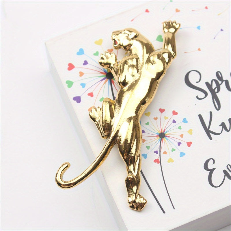 Leopard Print Vintage Style Brooch Pin Handcrafted Jewelry for Clothing and Backpacks