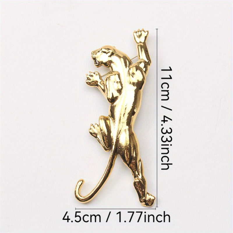 Leopard Print Vintage Style Brooch Pin Handcrafted Jewelry for Clothing and Backpacks