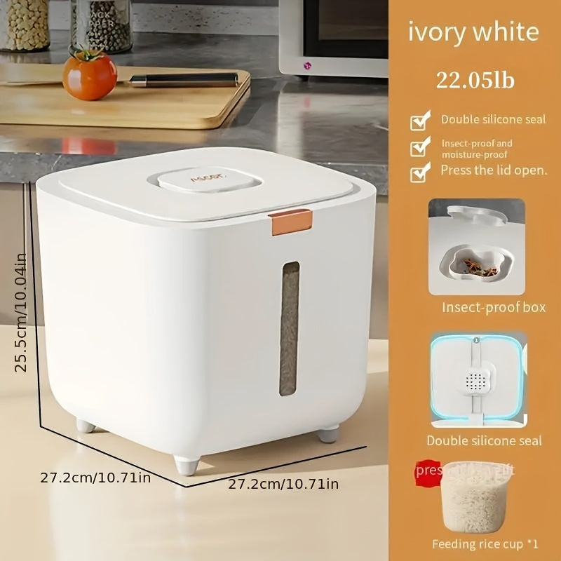 Герметичный пластиковый контейнер для хранения корма для домашних животных с крышкой-откидкой, 4,99 кг, 9,98 кг, прямоугольный