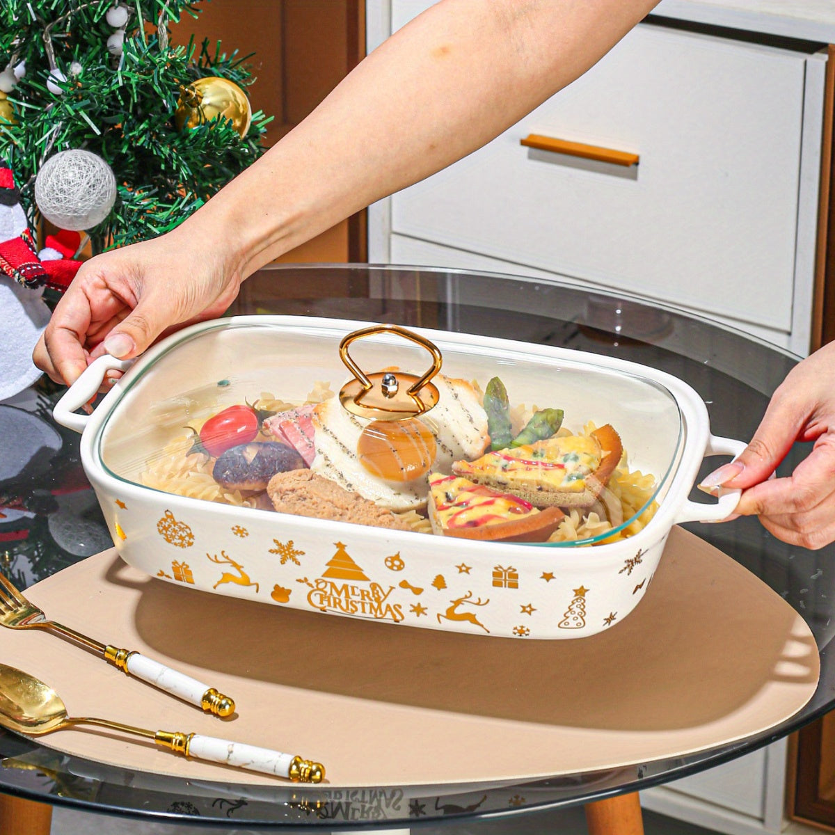 Ceramic Stockpot with Lid 8Qt for Soups Stews Casseroles Holiday Cooking