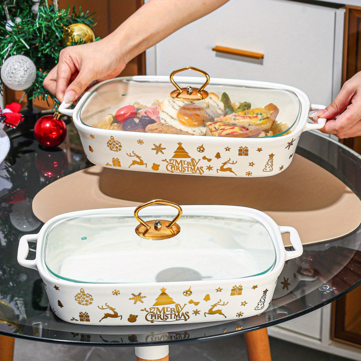 Ceramic Stockpot with Lid 8Qt for Soups Stews Casseroles Holiday Cooking