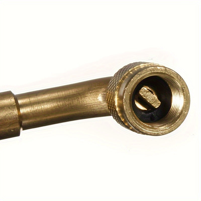 Extensión de válvula de neumático de cobre con curva de 90 grados para bicicleta y motocicleta