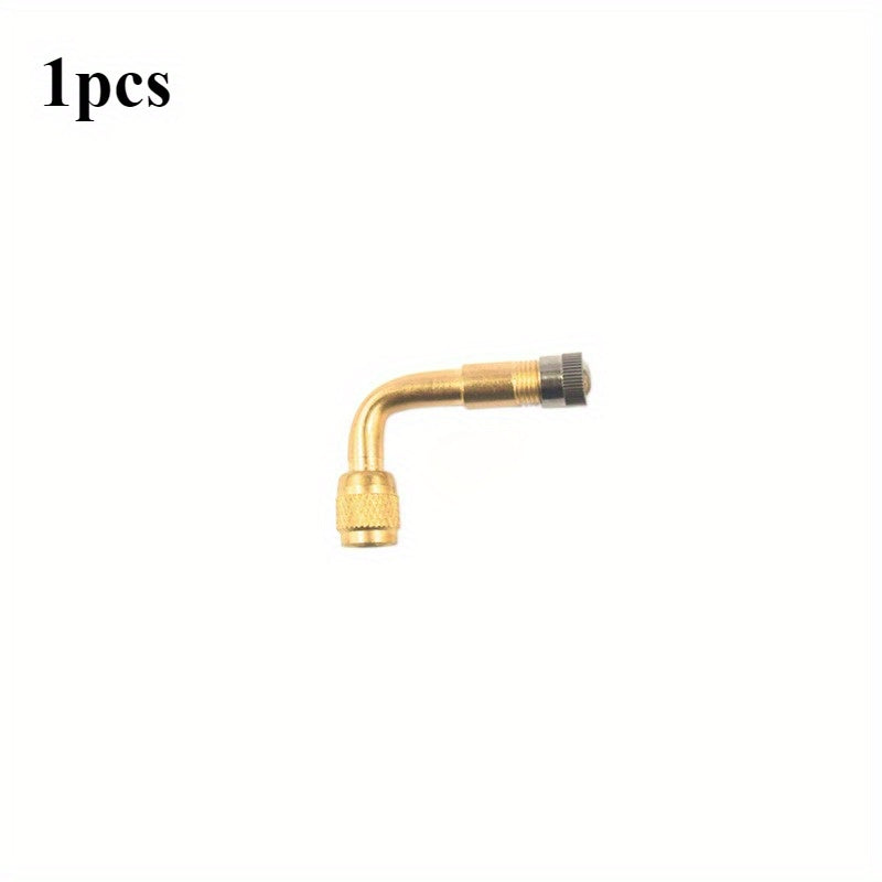 Extensión de válvula de neumático de cobre con curva de 90 grados para bicicleta y motocicleta