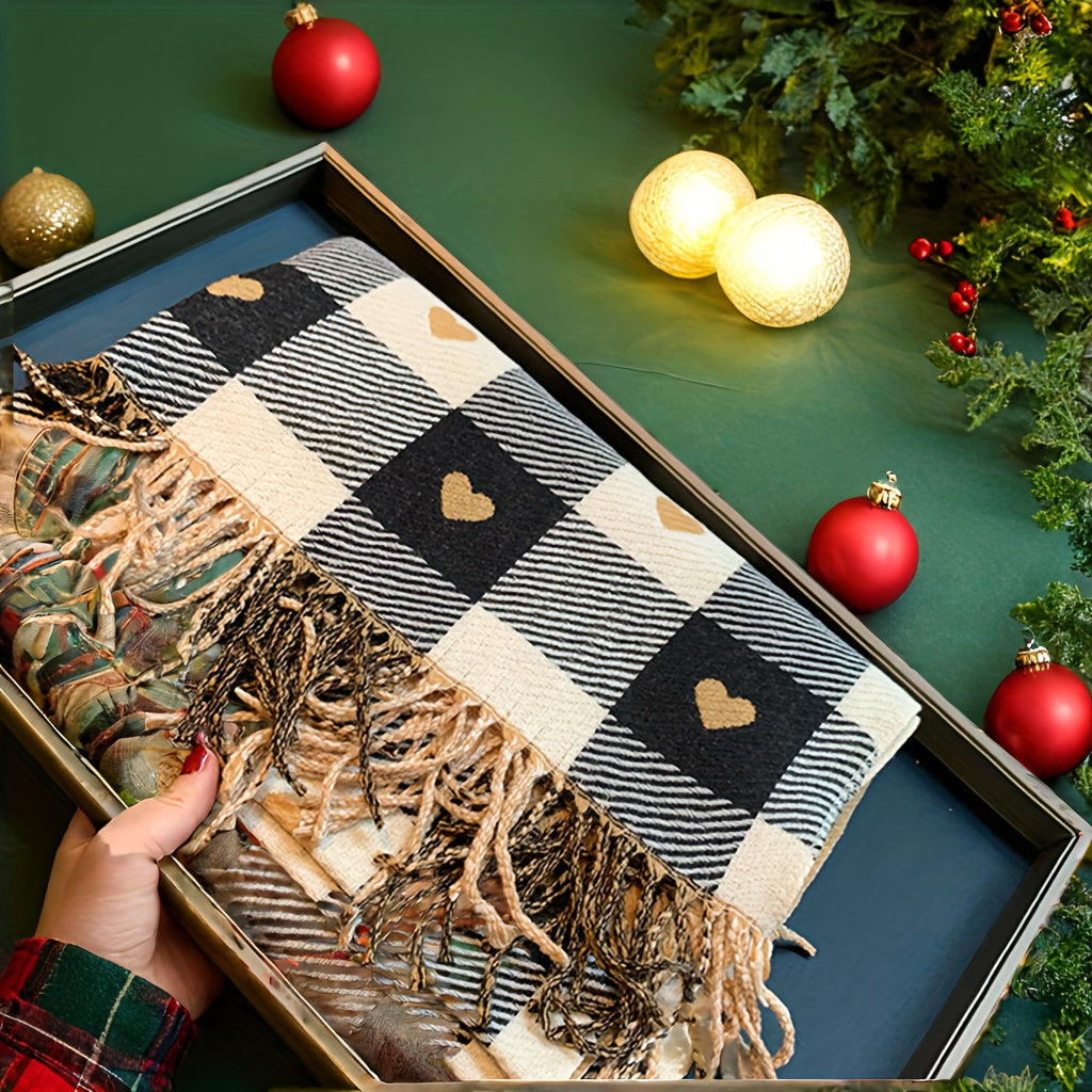 Bufanda de invierno de felpa de poliéster mezclado, accesorio cálido e impermeable al viento para la nieve