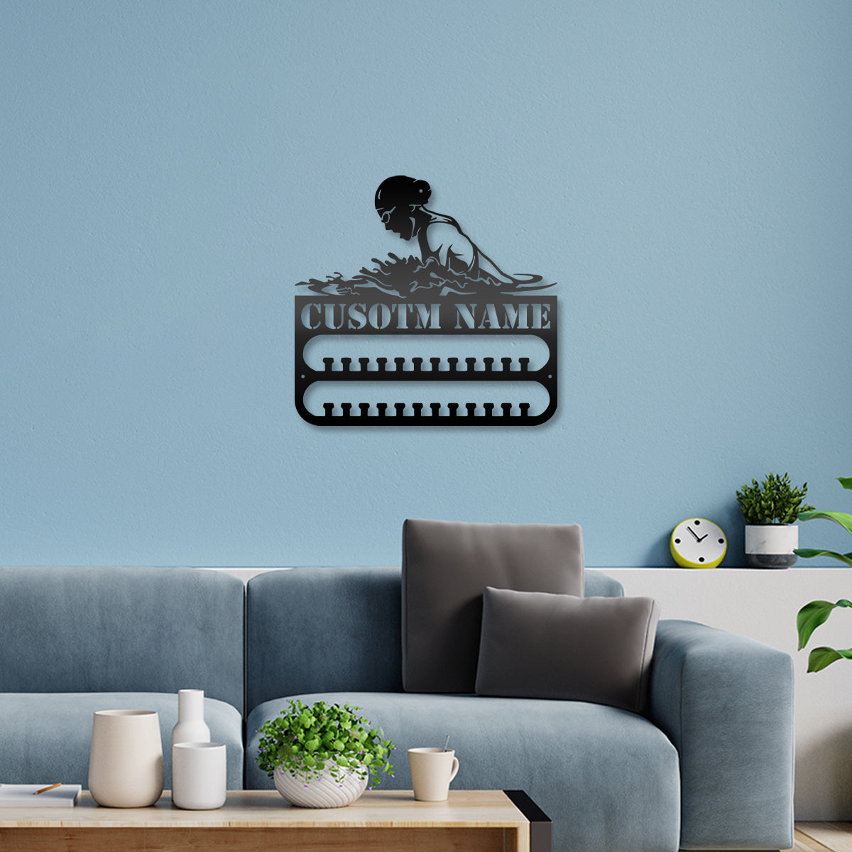 Uy ofis bog' uchun temir suzuvchi medal namoyish racklari, g'ichlar va javon bilan